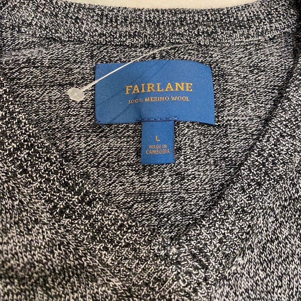Fairlane Mens Sweater Size Large Gray Merino Wool NWOT - Picture 2 of 9